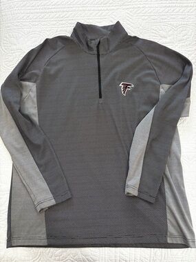 Antigua Gray and Black Atlanta Falcons Quarter-Zip Pullover